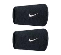 Coppia di Polsini Alti Tennis Padel Nike Swoosh Doublewide Tergisudore Nero