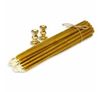 Coppia di portacandele in ottone mini + 20 pezzi di candele di cera d'api...