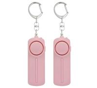 Coppia di portachiavi con fischietto di emergenza personale, componenti in ABS, suono da 130 db, doppio uso con faro a LED, attrezzatura di protezione portatile, adatto per momenti critici, rosa