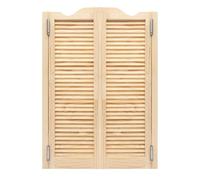 Coppia di porte basculanti a battente, porte a battente, solide, scanalature riservate, in legno di pino con cerniere, per caffè, corridoio, cucina, bar (colore legno, 107 x 76 cm)