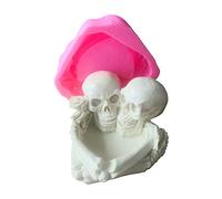 Coppia di posacenere a forma di teschio stampo gioielli resina epossidica colata gioielli strumento fare artigianato decorazione domestica silicone posacenere stampi per fusione