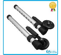 COPPIA DI PUNTALI CON RUOTE E FRENO PER DEAMBULATORI E GIRELLO UNIVERSALI