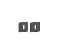 Coppia di rosette quadrate 50 x 50 mm con foro chiave, nero opaco - THIRARD