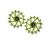 Coppia di rotelle per deragliatore garbaruk per shimano 12v verde