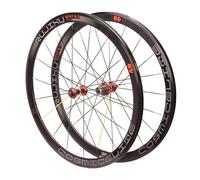 Coppia Di Ruote 700C Con Freno A Cerchio For Bici Da Corsa, Anteriore E Posteriore, Cassetta 8 9 10 11 Velocità, Cerchi A Doppia Parete 40 Mm, Sgancio Rapido 100/1(Centro Rojo,Wheel Set)
