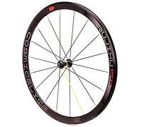 Coppia Di Ruote 700C Con Freno A Cerchio For Bici Da Corsa, Anteriore E Posteriore, Cassetta 8 9 10 11 Velocità, Cerchi A Doppia Parete 40 Mm, Sgancio Rapido 100/1(Centro Negro,Front wheel)