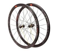 Coppia Di Ruote 700C Con Freno A Cerchio For Bici Da Corsa, Anteriore E Posteriore, Cassetta 8 9 10 11 Velocità, Cerchi A Doppia Parete 40 Mm, Sgancio Rapido 100/1(Centro Negro,Wheel Set)