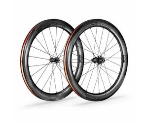 Coppia di ruote a disco con bloccaggio centrale e pneumatici Vision Metron 60 SL TL SH11 Nero
