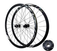 Coppia Di Ruote Anteriori E Posteriori For Bici Da Strada 700C 24 Fori 4 Cuscinetti Sigillati Perno Passante 12 X 100 Mm Cerchio In Lega Alluminio A Doppia Parete Velocità 23-45C(Negro)
