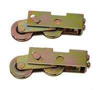 Coppia di ruote di ricambio per porta scorrevole da patio, in lega di alluminio da 32 mm, per porte scorrevoli in legno uPVC con design a doppia ruota per carichi pesanti