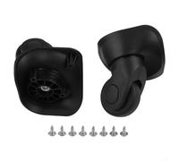 Coppia di ruote di ricambio per valigie, per carrelli rotanti, kit con ruote in plastica silenziose resistenti all'usura, per una facile installazione (nero, S)