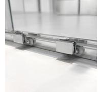 Coppia di ruote inferiori universali per box doccia scorrevole, in acciaio con finitura cromata, set con 2 elementi