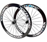 Coppia di ruote per bici da corsa Cerchi in lega di alluminio 700C per cassetta da 8 a 11 velocità. Freni a disco 50Mm 20 Fori QR-100/135Mm Anteriori 2 Posteriori 4 Cuscinetti Black,700C/50MM