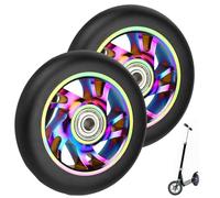 Coppia di ruote per scooter da 100 mm con cuscinetti ABEC 9, adatte per scooter acrobatici Razor/Apollo/Cox Swain, serie in lega, 2 ruote di ricambio in PVC, ruote per monopattino acrobatico