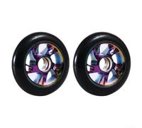 Coppia di ruote per scooter da 120 mm con cuscinetti ABEC-9, ruote silenziose ammortizzanti resistenti all'usura (sette colori)