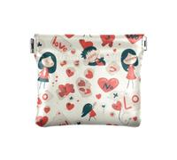 Coppia di San Valentino Cartone Del Fumetto Donne Portafoglio In Pelle Soldi Casi di Carta Unico Organ, coppia San Valentino Cartone animato, 1 size, Stampa artistica