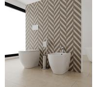 Coppia di sanitari A TERRA filomuro rimless Bidet Vaso WC Coprivaso Francesco