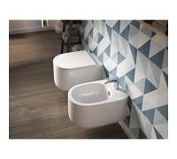 Coppia di Sanitari Vaso + Bidet Sospesi design Giò Evolution in Ceramica Bianca