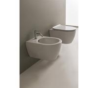 Coppia di Sanitari Vaso + Bidet sospesi Moon in Ceramica bianca