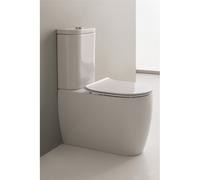 Coppia di Sanitari Vaso Monoblocco + Bidet a terra serie Moon in Ceramica bianca