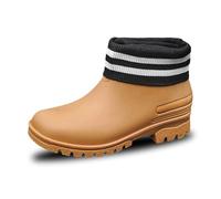 Coppia di scarpe da pioggia per esterni, oltre 100 modelli di cotone, scarpe da acqua, fondo spesso, comode scarpe in gomma antiscivolo per la cucina, per uomini e donne scarpe con zeppa, giallo., 36