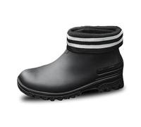 Coppia di scarpe da pioggia per esterni, oltre 100 modelli di cotone, scarpe da acqua, fondo spesso, comode scarpe in gomma antiscivolo per la cucina, per uomini e donne scarpe con zeppa, Nero , 41 EU