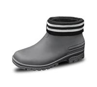 Coppia di scarpe da pioggia per esterni, oltre 100 modelli di cotone, scarpe da acqua, fondo spesso, comode scarpe in gomma antiscivolo per la cucina, per uomini e donne scarpe con zeppa, grigio., 38