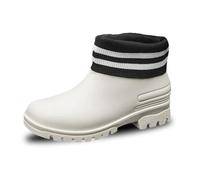Coppia di scarpe da pioggia per esterni, oltre 100 modelli di cotone, scarpe da acqua, fondo spesso, comode scarpe in gomma antiscivolo per la cucina, per uomini e donne scarpe con zeppa, bianco, 42