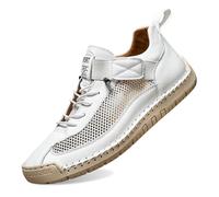 Coppia di Scarpe da Uomo Leggere e Antiscivolo per Passeggio Primaverili ed estive, Adatte a Persone di età Media e anziana (White, 46) #