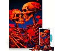 Coppia di scheletri che si abbracciano - Puzzle da 1000 pezzi per adolescenti - Gioco di logica e antistress - Taglio netto - Lista dei desideri di Babbo Natale 38x52cm