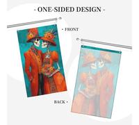 Coppia di scheletri in abbigliamento da sposa messicano bandiere per casa da cortile, 0,9 x 1,5 m, striscione di auguri con occhielli per interni ed esterni, decorazioni per la casa