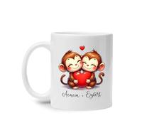 Coppia Di Scimmie Tazze Da Tè Durevole Tazze Di Caffè Divertenti Tazza Colazione Regali Novità Per Anniversario Natale Regalo Fidanziati 330Ml