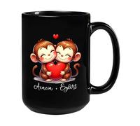 Coppia Di Scimmie Tazze Di Caffè Ceramica Tazza Colazione Divertenti Tazza Mug Regali Novità Per Ragazze Colleghi Fidanziati 330Ml