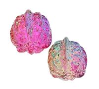 Coppia di Sfere Mano Noce in Vetro Colorato Decorative