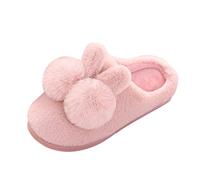 Coppia di slip on Furry Flat Home Winter Round Donna Slippers Pantofole Donna Calde con Memory Foam Natale, Colore: rosa., 37 EU