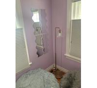 Coppia Di Specchi Acrilici A Forma Ondulata Frameless Silver Parete Moderni