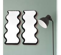 Coppia Di Specchi Ondulati Con Cornice In Acrilico - Opaco