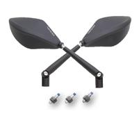 Coppia di Specchi Universal Adattatore per Yamaha Alluminio Nero Contrassegno E