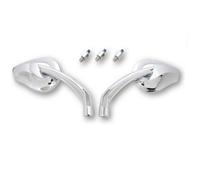Coppia di Specchi Universal Adattatore per Yamaha E M10 Filettatura Destra Cromo