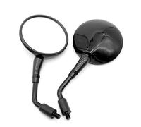 Coppia di specchietti retrovisori per moto, scooter, cromati argentati, universali, con filettatura da 10 mm, rotondi e ovali retrò. Retrovisore(Black)