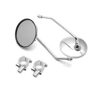 Coppia Di Specchietti Retrovisori Universali Cromati Per Moto E Scooter, Con Attacco Da 8 Mm, 22 Mm O 25 Mm, Rotondi, Ovali O Convessi Adatti Manubrio(For 22mm handlebar)