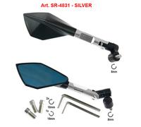 COPPIA DI SPECCHIO UNIVERSALI PER MOTO/SCOOTER CON VARI KIT PERNI DA 8/10 MM