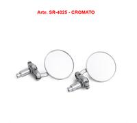 COPPIA DI SPECCHIO UNIVERSALI PER MOTO/SCOOTER DA MANUBRIO ARGENTO