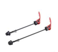 Coppia di spiedini a sgancio rapido anodizzati per bicicletta, anteriori 100 mm, posteriori da 135 mm, adatti per ruote con asse cavo su mountain bike e bici da strada (rosso)