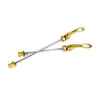 Coppia di spiedini a sgancio rapido in lega di alluminio per bici da strada e mountain bike, ruota anteriore da 100 mm, asse posteriore da 135 mm (dorato)