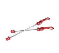 Coppia di spiedini a sgancio rapido in lega di alluminio, per bici da strada e mountain bike, ruota anteriore da 100 mm, asse posteriore da 135 mm (rosso)