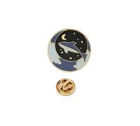 Coppia di spille astronauta con balene stellate, romantiche, in lega d'oro, argento, regalo per lui per le vostre coppie in metallo leggero, Taglia unica, come descritto