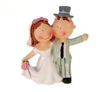 Coppia di sposi decorativi per matrimonio, figurine, 6 anelli, 9 cm