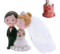 Coppia Di Sposi Ornamenti,Decorazione Per Torta Di Matrimonio, Sposa e Sposo Figurine Di Plastica Della, Statuina Sposi Per Torta Nuziale, Cake Topper Sposi Divertenti Con Bouquet