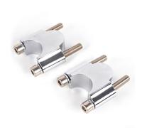 Coppia di staffe per manubrio di moto, in lega di alluminio, per ottimizzazione e vestibilità della posizione del manubrio (28 mm, argento)